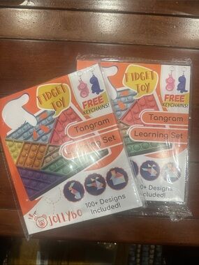 Tangram Learning Set Fidget Toy - Multicolor Pop Puzzle set (2 total)